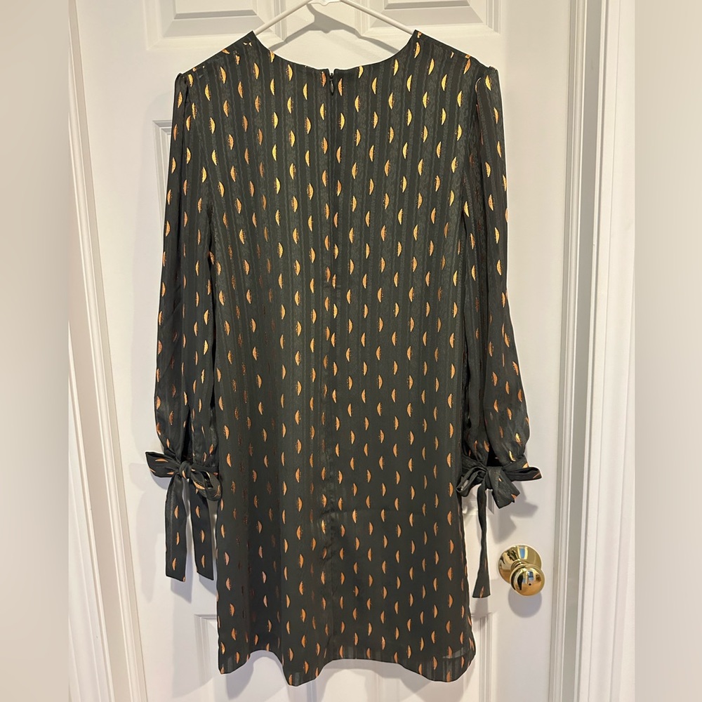 Banana Republic Green and Gold Half Moon Dress size 10 - Picture 2 of 4